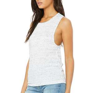 Camiseta sin mangas de punto blanca para mujer, cuello redondo, informal, color liso, transpirable, de secado rápido, longitud regular, sin mangas, poliéster/algodón - Product Image 3
