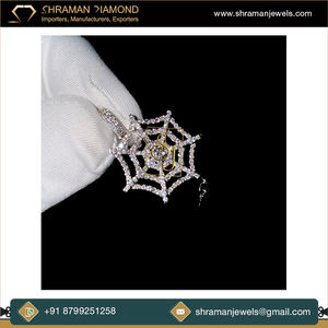 14K <b>Solid</b> <b>Gold</b> Iced Custom Web Hanging Spider <b>Pendant</b> Trendy Unique Design VS Natural Diamond Charms Fine Jewelry Necklaces Gift - Product Image 4