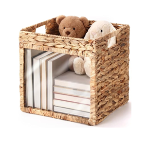 Sustainable Foldable Water Hyacinth Storage <b>Basket</b> With Window, Handicraft Organizing <b>Basket</b> For Home Vietnam Wholesale Supply - Product Image 1