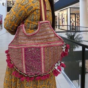 Best Quality Handmade Kambhari Art Shoulder <b>Bag</b> Traditional Indian Embroidered Ethnic <b>Sling</b> <b>Bag</b> Available At Best Price - Product Image 5