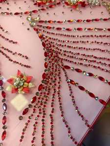 Luxury Elegant Traditional Floral <b>Tulle</b> Beaded Handmade Customizable Eco-Friendly High Quality Mesh Lace Rhinestones Dress - Product Image 6