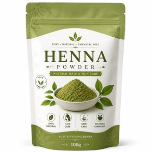 Approvisionnement en gros de poudre de henné 100% naturelle de qualité cosmétique, 100g, idéale pour les recettes de soins capillaires DIY - Product Image 1