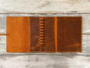 Organisateur de bureau en cuir, anti-odeur, protection robuste, étui pour carnet A5 rechargeable, pochette pour carnet, étui de protection, LNBC-0123 - Product Image 3