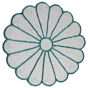 handcrafted beaded floral placemat Handmade Beaded Round Placemat <b>Butterfly</b> Design Embroidered <b>Dining</b> Mat <b>Table</b> Charger for - Product Image 1