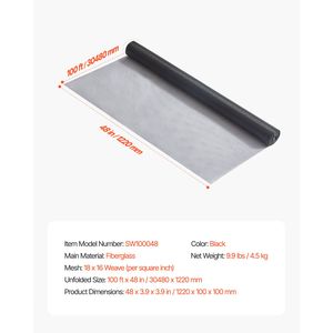 100 ft DIY Adjustable Durable and Washable Fiberglass <b>Screen</b> <b>Mesh</b> for Window Replacement Door & Window <b>Screens</b> - Product Image 6