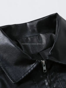 Veste en cuir de haute qualité logo personnalisé à la mode à prix de vente entier vêtements coupe-vent veste en cuir robuste pour hommes - Product Image 2
