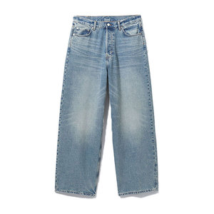 Jean baggy pour homme de haute qualité, 100% coton, léger, taille haute, personnalisable, vente en gros - Product Image 1