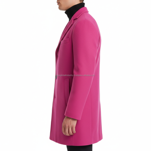 Men's Long <b>Overcoat</b> Olive Plaid Waterproof Custom OEM Wholesale - Product Image 4