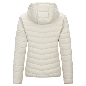 Veste matelassée légère à capuche coupe-vent avec fermeture éclair, couleur unie, décontractée, pour l'hiver, unisexe, coupe ajustée, longueur standard - Product Image 4
