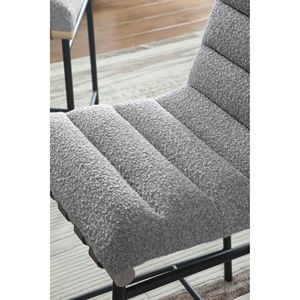 Sedia da pranzo Lahni in tessuto bouclé grigio, altezza bancone, 45 cm - Product Image 3