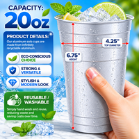 Gobelets en aluminium recyclables et écologiques pour boissons froides, sodas et cocktails, personnalisables, thème football, pré-remplis, lot de 50, vente en gros