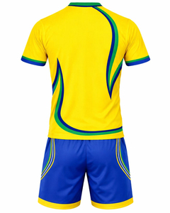Conjunto de Fútbol Amarillo y Azul para Hombre, Camiseta y Pantalones Cortos Transpirables de Poliéster para Entrenamiento, Partido y Deportes de Equipo - Product Image 2