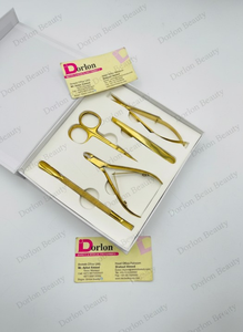Stainless Steel Plasma Gold Cuticle <b>Nail</b> Pusher Nipper Custom Logo <b>Nail</b> Scissors Beauty Tweezer Reusable Manicure Pedicure Set - Product Image 3