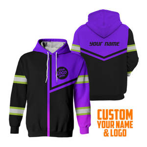 Sweats à capuche haute visibilité, vêtements de travail de sécurité, logo personnalisé, bande réfléchissante, bandes réfléchissantes pour hommes, sweats à capuche de sécurité, logo personnalisé - Product Image 2