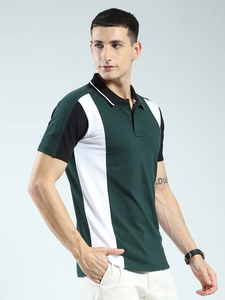 Camiseta Polo de Punto de Manga Corta Informal para Hombre, Corte Regular, Cuello Alto y Cierre de Botones, Camisetas Polo de Poliéster/Algodón de Alta Calidad - Product Image 1