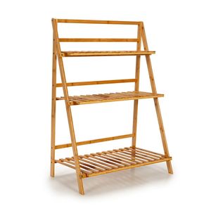 Estante de Bambú de 3 Niveles Plegable para Plantas, Mueble de Exhibición para Balcón o Patio - Product Image 5