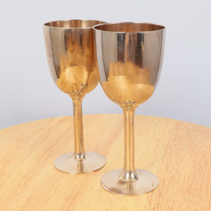Wholesale Brass Finish <b>Wine</b> <b>Goblet</b> Decorative Metal Chalice for Home Bar Wedding Dining and Gift - Product Image 1