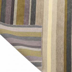 DECORDEC Olive Green Mauve Layered Horizontal Stripe Wool <b>Rug</b> Eco-Friendly Non-Slip Hand-Tufted <b>Thick</b> <b>Pile</b> for Living Room Hotel - Product Image 6