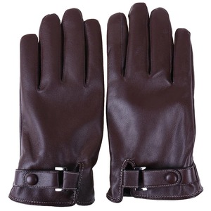 Men Fashion Waterproof Driving Thin For Touch Screen Brown Guantes Men's Winter Leather <b>Warm</b> <b>Gloves</b> - Product Image 1