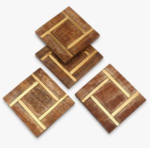 Round Copper Coasters Handmade Modern Mats & <b>Pads</b> - Product Image 5