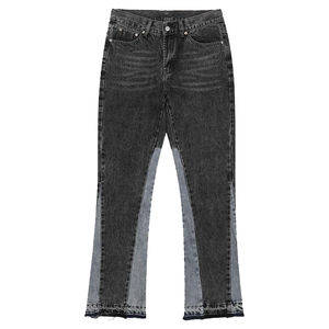 Jean en denim décontracté pour homme de qualité supérieure, coupe bootcut, avec broderie, séchage rapide, fermeture boutonnée, coupe décontractée ajustée - Product Image 3