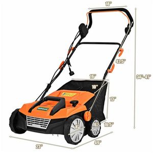 Dethatcher Elettrico Semovente Industriale Arancione da 15 Pollici, Monocilindrico a 2 Tempi per Erba, con Sacco di Raccolta da 50L Incluso - Product Image 4