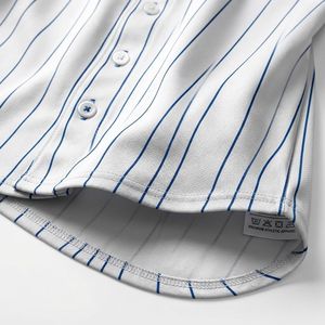 Wholesale Custom Logo Baseball Jerseys Sublimation <b>Yellow</b> Pinstripe Button Front Team Uniform <b>Shirts</b> with Custom Name and Number - Product Image 3