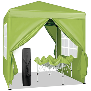 Carpa de Camping Gris Verdosa de 6.5x6.5 Pies, Práctica, Impermeable, Plegable en Ángulo Recto, con Dos Puertas y Dos Ventanas - Product Image 4