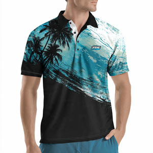 Camiseta Polo de Playa de Verano 100% Algodón, Camiseta Polo de Manga Corta Personalizada para Hombre, Camiseta Polo de Playa con Cuello Camisero para Hombre - Product Image 3