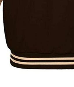 Chaqueta Varsity para hombre en negro y rojo con capucha, estilo casual de béisbol, de poliéster y algodón, con cierre de botones. - Product Image 3