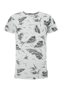 เสื้อยืดคอกลมแฟชั่นสำหรับผู้ชายผ้าคอตตอนแขนสั้นผ้าคอตตอน100% พิมพ์ลายพลอยเทียมด้านหน้าแบบถักสีเต็มสองสี - Product Image 5