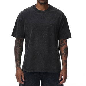Oversized Acid Wash T-shirt Custom Printing Logo 100% Cotton Heavy <b>Weight</b> 200 Gsm Soft Cotton Cheap Men Acid Wash T-shirt - Product Image 5