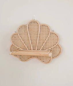 Seashell Mesh Rattan <b>wall</b>-<b>mounted</b> <b>shelf</b> for kids Woven Floating Storage Rack Boho Nursery <b>Wall</b> Decor Storage Display <b>Shelf</b> Pack - Product Image 3