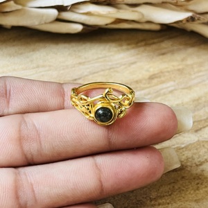 Fast Moving Vintage <b>Labradorite</b> Brass <b>Ring</b> 18k Gold Plated Boho Vine Celtic Tribal <b>Ring</b> Statement Wholesale Handmade Womens <b>Ring</b> - Product Image 2