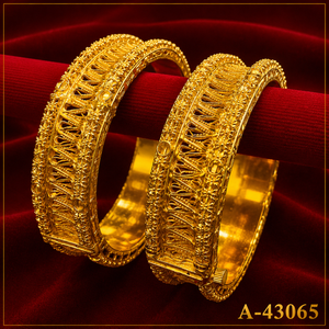 MOLL JEWELLERS Brazaletes de Novia con Grabado Floral Chapados en Oro de 24K con Cristal y Diamantes de Imitación para Mujer, Tendencia de Boda A-43060 - Product Image 5