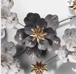Modern Metal Floral Wall <b>Art</b> Silver Finish Handmade Decor for Home Decoration <b>Large</b> 33-40 Inch - Product Image 6