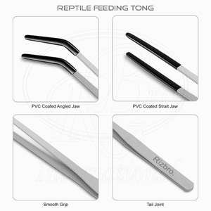 2 Pinzas de Acero Inoxidable para Alimentación de Reptiles, Curvas y Rectas, con Punta Recubierta de PVC, de 9.8 y 11.8 Pulgadas, para Serpientes, Lagartos y Geckos - Product Image 4