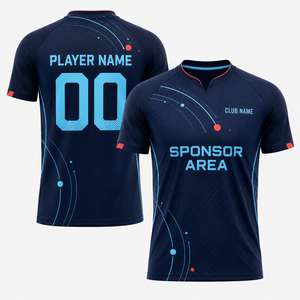 เสื้อฟุตบอลพิมพ์ลายตามสั่ง ไซส์ใหญ่ แขนสั้น ผ้าตาข่ายระบายอากาศ ซับเหงื่อ แห้งเร็ว ผลิตจากโพลีเอสเตอร์รีไซเคิล - Product Image 1