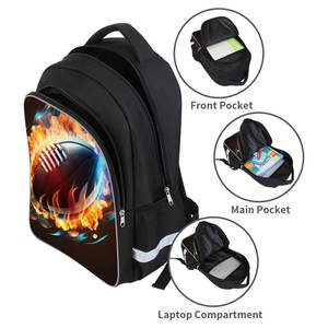 Sac à dos de basketball unisexe personnalisable en polyester avec fermeture éclair, design par sublimation, étanche, USA 2026 - Product Image 2