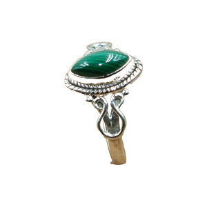 Bague en malachite, bague en argent Sterling 925, bague en pierre verte, bague de promesse pour femmes, bague de fiançailles, bijoux en malachite, cadeau de noël - Product Image 1