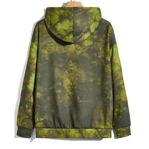 <b>Mens</b> Tie-Dye Olive Green Custom Logo <b>Pullover</b> Hoodie and Matching Jogger Sweatpants Tracksuit OEM ODM Wholesale Apparel - Product Image 6