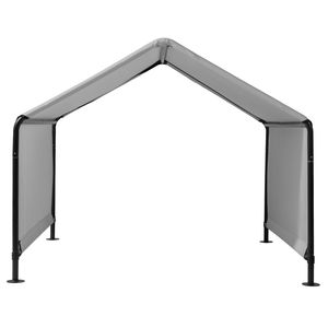 Tenda per Animali Domestici 4x4x3.3FT, Struttura in Ferro Nero, Telo in Poliestere Rivestito in PVC, Impermeabile, Resistente ai Raggi UV, Fondo in Tela Cerata Grigio Scuro - Product Image 2