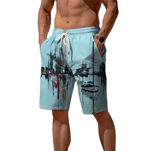 Pantalones cortos de chándal para hombre, pantalones cortos de playa, pantalones cortos de rizo con cordón, cintura elástica, estampado 3D gráfico, rayas a cuadros, transpirables, suaves, diarios - Product Image 3