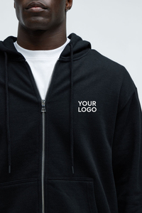 Unisex Heavyweight Cotton <b>Pullover</b> Hoodie Custom Embroidery Brand Logo Plain Black Puff Printing Hoodies <b>for</b> <b>Men</b> - Product Image 4