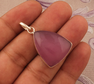 Vente en gros de bijoux en jade lavande faits à la main pour femmes, pendentif bohème tendance en argent 925, qualité supérieure, pierre précieuse authentique - Product Image 3