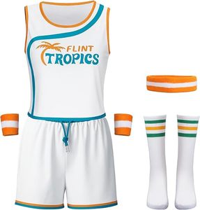 Uniforme de basket-ball semi-professionnel pour femmes, Costume de maillot Jackie Moon Flint Tropics, survêtement, tenue de sport pour Halloween, Cosplay - Product Image 2