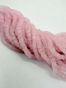 Perles Heishi en quartz rose en gros, 4-5 mm, brin de 16 pouces - Product Image 5