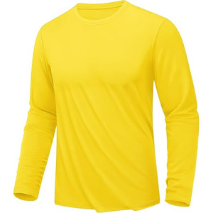 Wholesale 100% Polyester men's T-shirts <b>Long</b> <b>Sleeve</b> unisex Tee Shirts <b>Plain</b> Custom Silk Screen Printing Quick Dry women <b>Tops</b> - Product Image 1