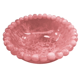Bol de service en résine en forme de fleur rose, plat décoratif pour fruits, bord festonné poli, vaisselle - Product Image 2