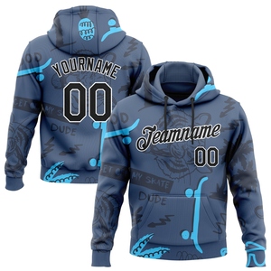 Sweat à capuche sportif personnalisé, nouveau design, noir-blanc marine, avec tigre 3D et palmier hawaïen, vente en gros directe pour l'industrie - Product Image 1